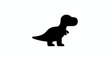 Fototapeta premium Black T-Rex dinosaur silhouette mascot logo.