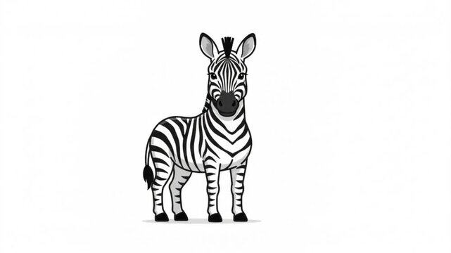 Minimalist Calm Zebra Character Micro Motion Graphics