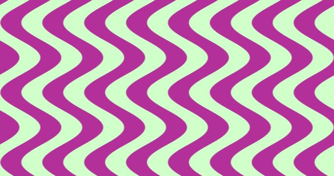 Abstract magenta and mint green vertical wavy stripes forming a smooth flowing symmetric pattern