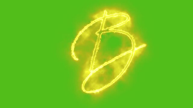 Glowing Yellow Letter B Animation | Neon Alphabet Typography Motion Graphic