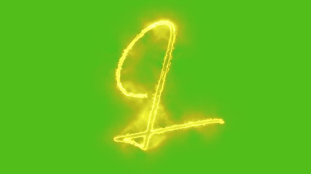 Glowing yellow gold Letter L Animation | Neon Alphabet Typography Motion Graphic