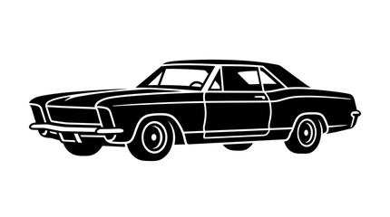 Fototapeta premium Minimalist Classic Car Vector Illustration