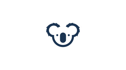 Blue koala line art logo icon. © Nesgaval