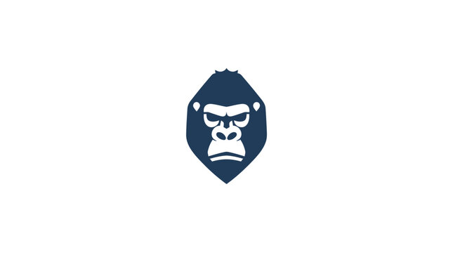 Stylized gorilla head mascot logo in blue.