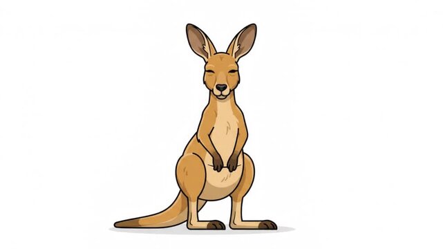 Minimalist Friendly Kangaroo Character Micro Motion Graphics