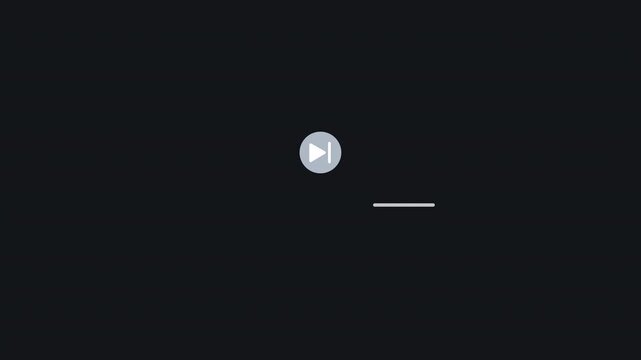 Minimalist Pulsing Skip Ad Icon with Progress Countdown Bar Motion Graphic Loop Animation on Alpha Channel