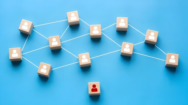 Social Network Connection and Teamwork Concept