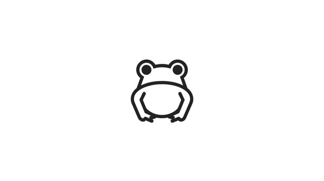 Minimalist line art frog animal icon
