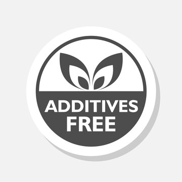 Additives free sign icon sticker isolated on gray background