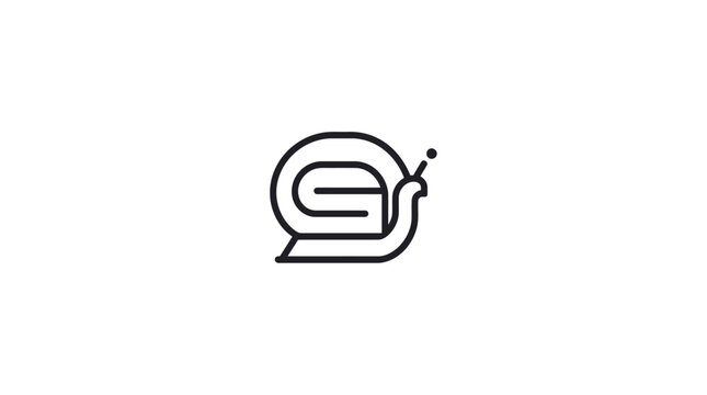 Outline snail shell logo icon on white.