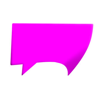 Bright pink speech bubble shape for messaging and communication isolated on a transparent background