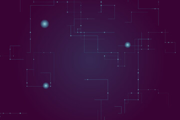 Fototapeta premium Abstract digital network connection background with glowing nodes and lines