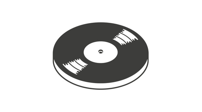 Black vinyl record disc for music audio playback.