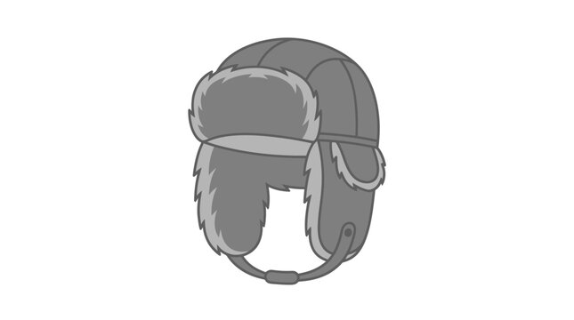 Grey fur lined ushanka winter hat with ear flaps.