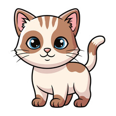 Cute cartoon kitten standing vector illustration isolated on white background © bhavana