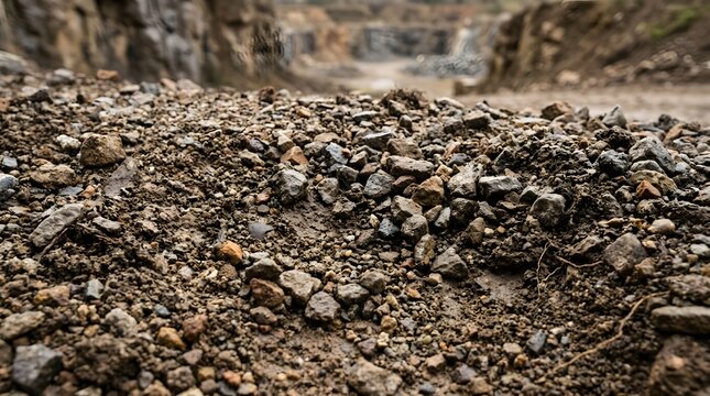 Close up of gravel and dirt in a quarry