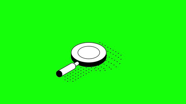 Isometric Magnifying Glass Motion Graphics for Business Research Video Clip
