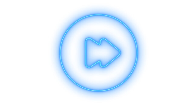 Glowing neon fast forward button icon isolated on transparent background. Next track indicator. Audio control symbol. Player interface. Forward navigation sign.