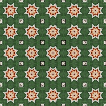 Green and Orange Geometric Star Pattern Background