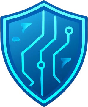 Futuristic Circuitry Guard Emblem Vector