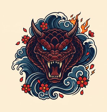 Esports black and white circle logo of a wild draGON ferocious predator ready to hunt and dominate the game with strong, fast and deadly performance