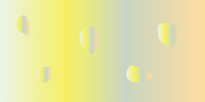 Abstract pastel gradient background with floating organic shapes, soft yellow and peach color palette, minimalist vector wallpaper for modern web design and social media graphics