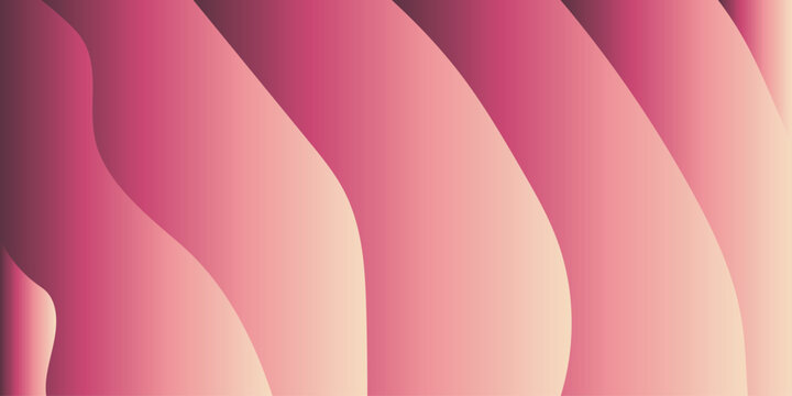 Abstract pink wave background with soft gradients, elegant flowing paper cut layers in rose and peach tones, modern minimalist wavy texture for cosmetic branding and luxury web design