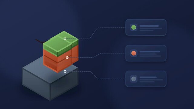 Isometric Animation of Beehive Structure with Explanatory Infographic Panels