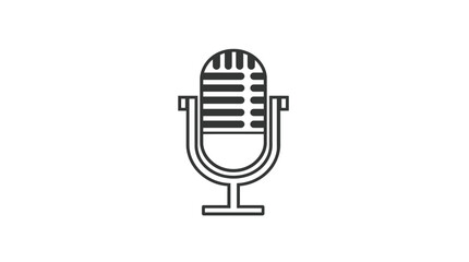 Fototapeta premium Vintage studio microphone icon for recording.