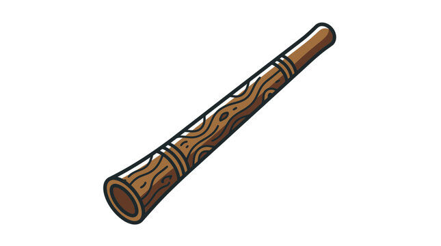 Wooden Australian aboriginal didgeridoo wind instrument.