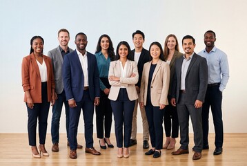 Fototapeta premium Diverse Group of Professional Business People Standing Together for Corporate Team Portrait