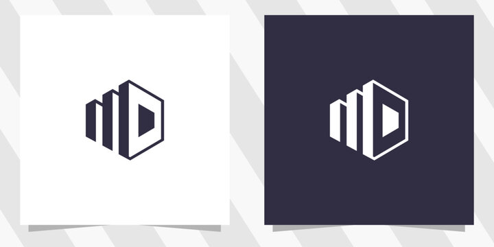 letter md dm logo design vector