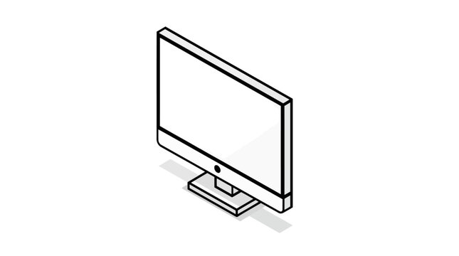 Isometric computer monitor display on white background.