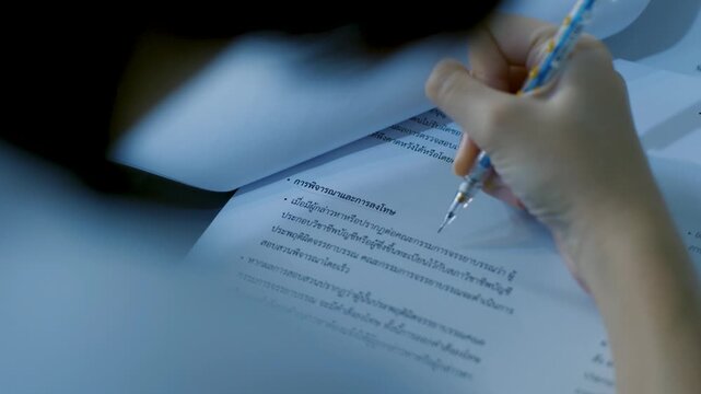 Writing on Thai Document with Mechanical Pencil