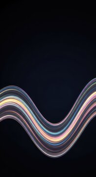 Abstract digital rendering showing smooth, continuous sinusoidal wave movement against a dark background, representing periodic change and energy, technology, alternating, energy