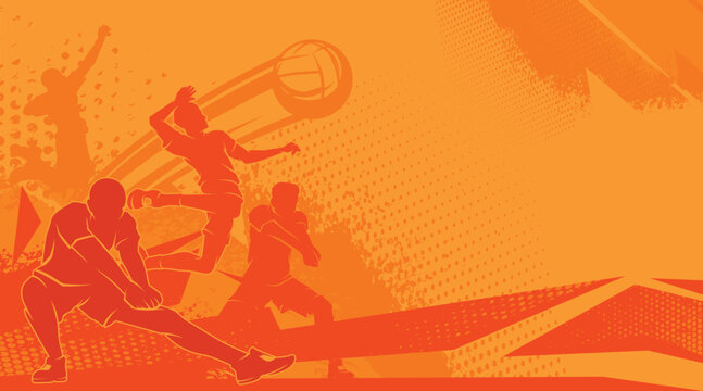 VOLLEYBALL Sports Day Background Vector. International Sports Day Illustration. Graphic Design for the decoration of gift certificates, banners, and flyer 
