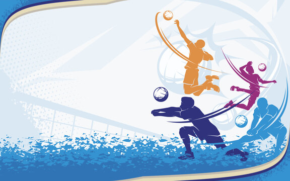 VOLLEYBALL Sports Day Background Vector. International Sports Day Illustration. Graphic Design for the decoration of gift certificates, banners, and flyer
