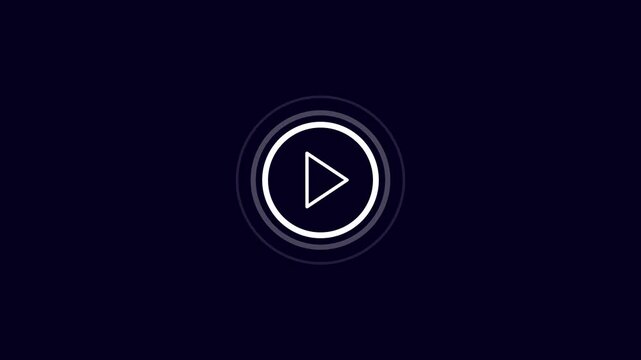 Minimalist play button glowing circular interface modern flat u i clean digital symbol