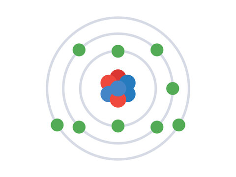 Bohr model atom diagram with nucleus and electron shells in circular orbits atomic structure science education physical science chemical element atomic particle energy levels science graphic