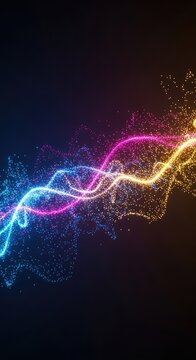 Ethereal, shimmering light particles creating an unseen energy field or quantum flow, representing abstract science and spiritual radiance, violet, magenta, modern