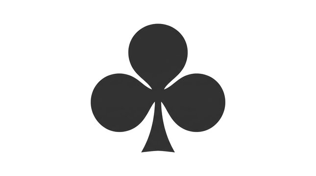 Clover Leaf Symbol Logo. Lucky Fortune and Gambling Emblem. Classic Botanical Shape. Minimalist Black Vector Illustration