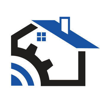 house home gear logo vector
