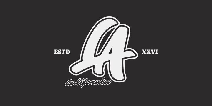 Retro vintage typography streetwear design. LA California typography for print, jersey, tee, hat, t-shirt, sweatshirt, hoodie, wall art for clothing brand design - Vector