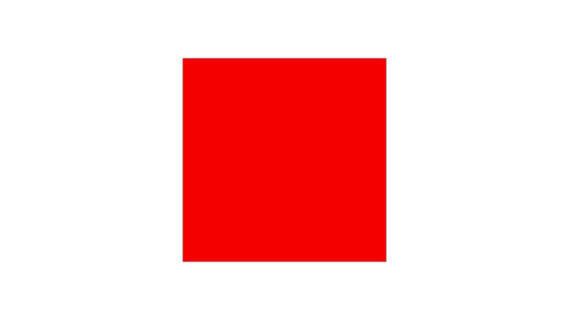 Bold Red Square Geometric Shape Isolated on Transparent Background