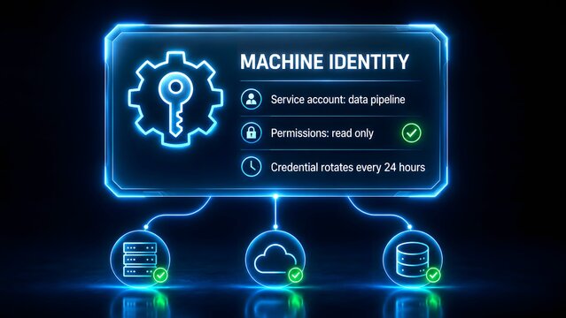 Machine identity panel with credential rotation status