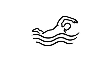 Obraz premium Swimmer hand diving in water with waves