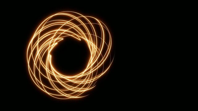 複雑な模様を描き続ける発光する螺旋曲線