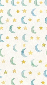 seamless pattern with star and moon