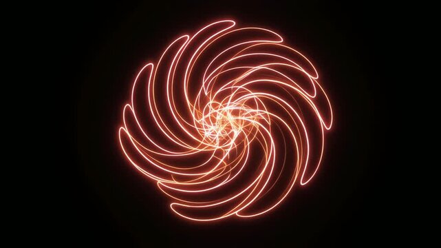回転しながら模様を描く光る曲線