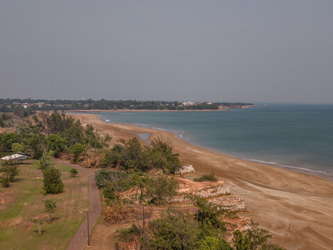 Drone view of Rapid Creek & Nightcliff from Dripstone Cliffs, darwin